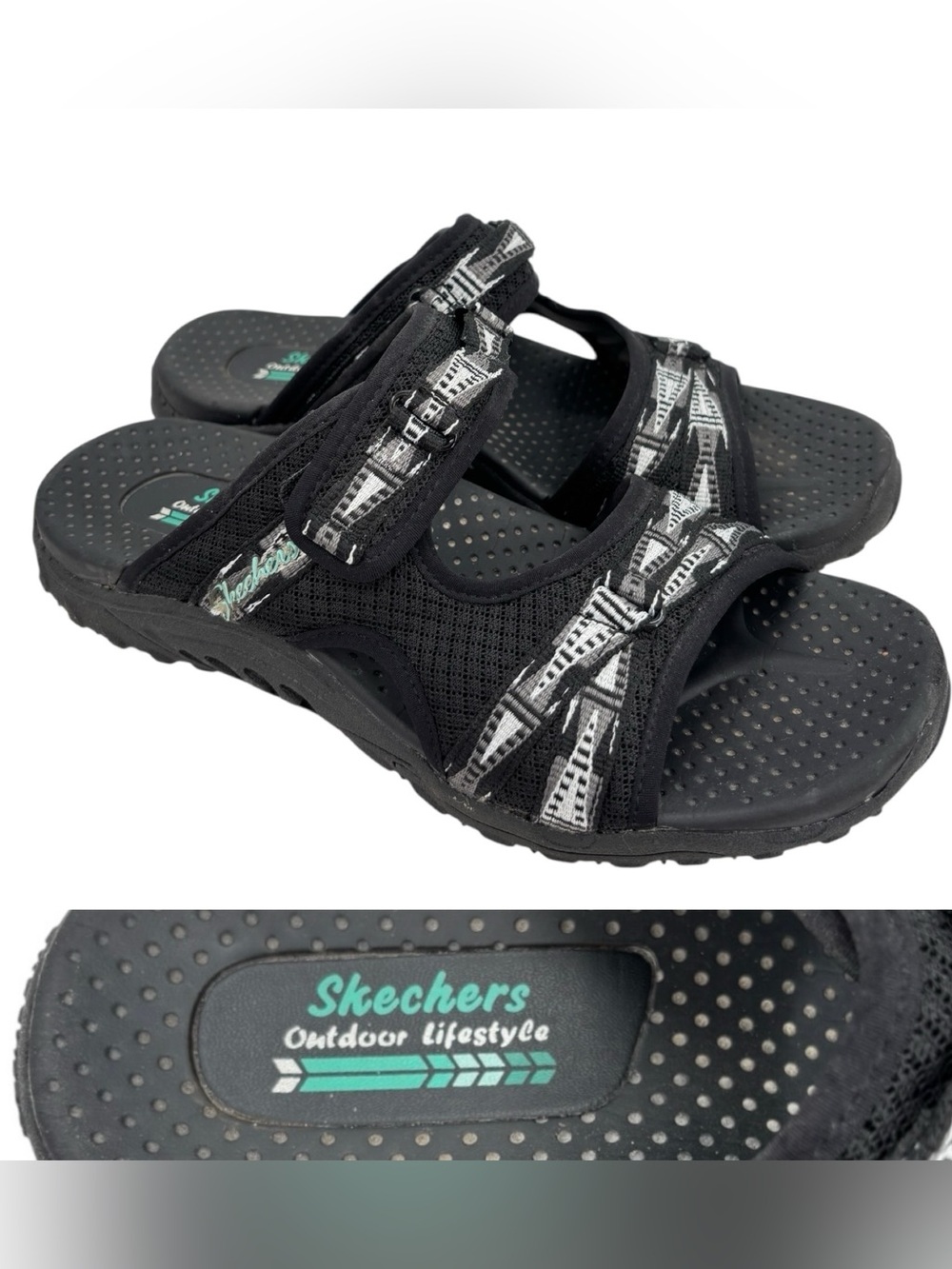 Skechers Reggae Fizzle Adjustable Slide Sandal Sz. 7